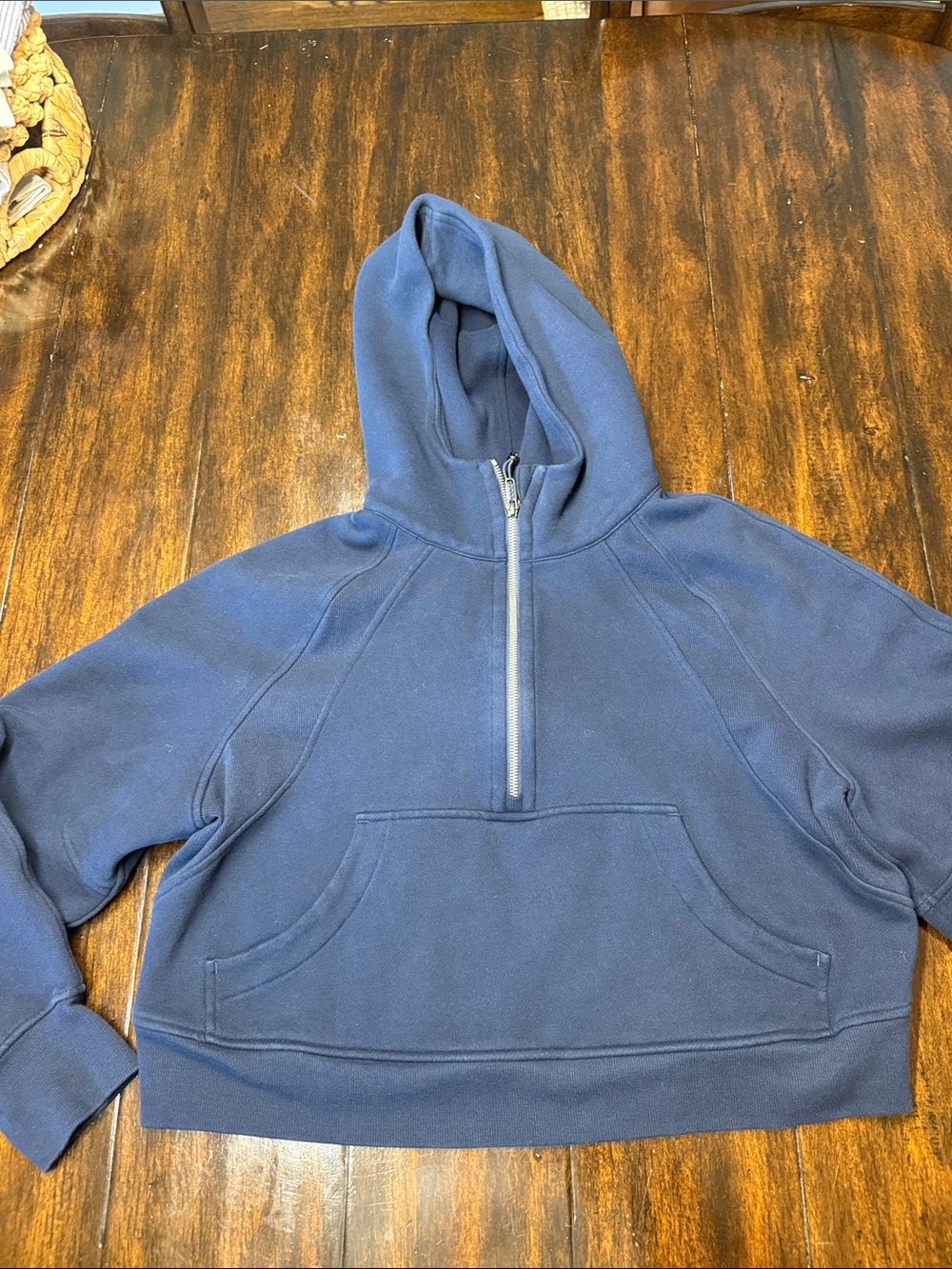 lululemon athletica Navy Half-Zip Scuba Hooded Pullover M/L
